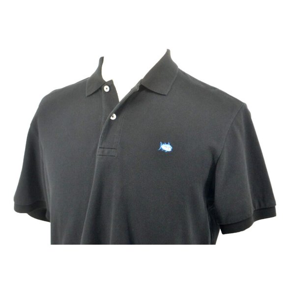 SOUTHERN‎ TIDE Men's The Skipjack Short Sleeve Polo Shirt SIZE MEDIUM Black - Picture 2 of 6